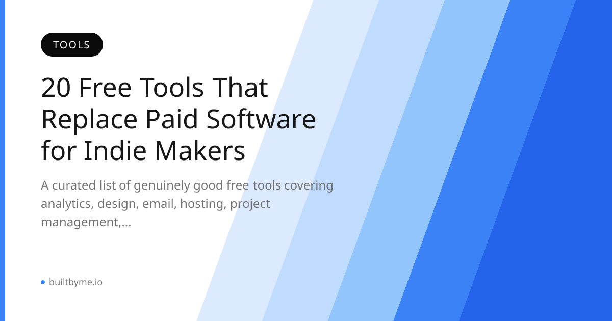 20 Free Tools That Replace Paid Software for Indie Makers | BuiltByMe ...