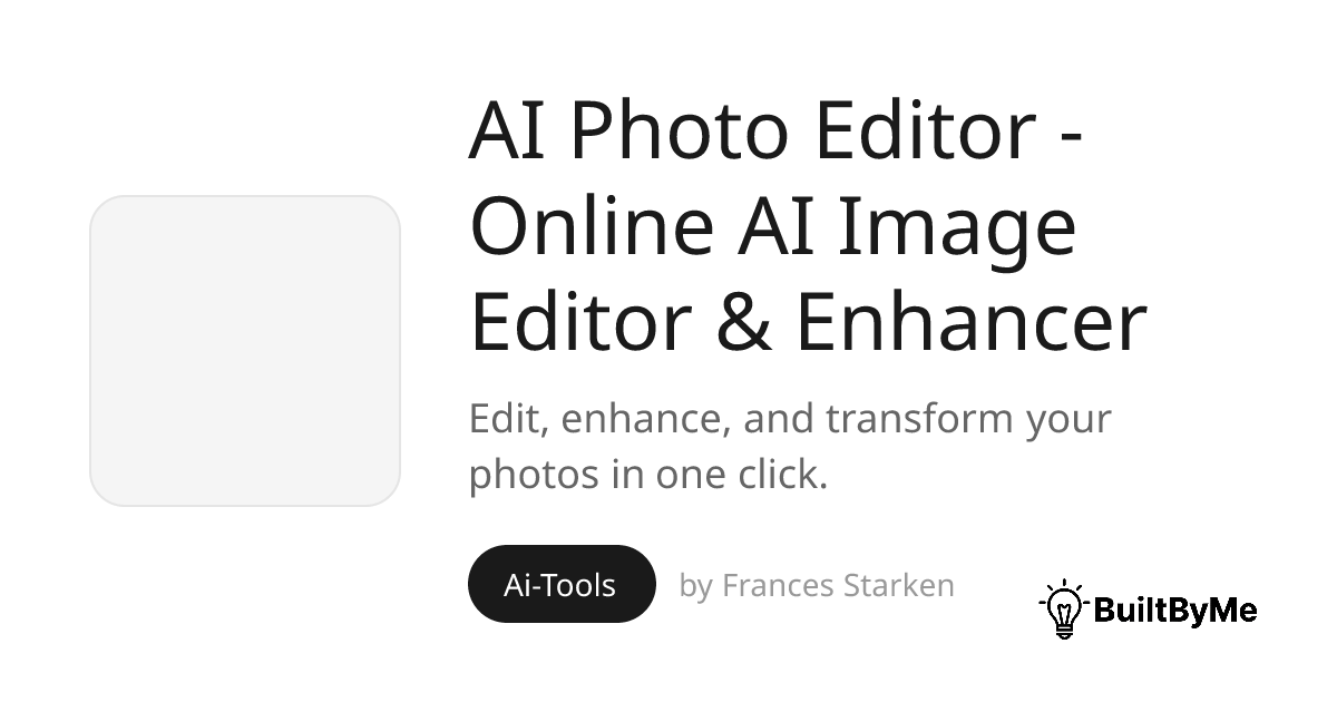 AI Photo Editor - Online AI Image Editor & Enhancer - Edit, enhance ...