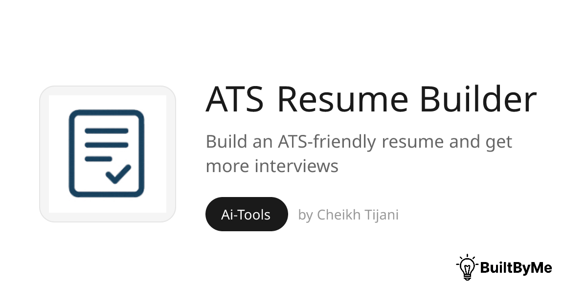 ATS Resume Builder - Build an ATS-friendly resume and get more ...