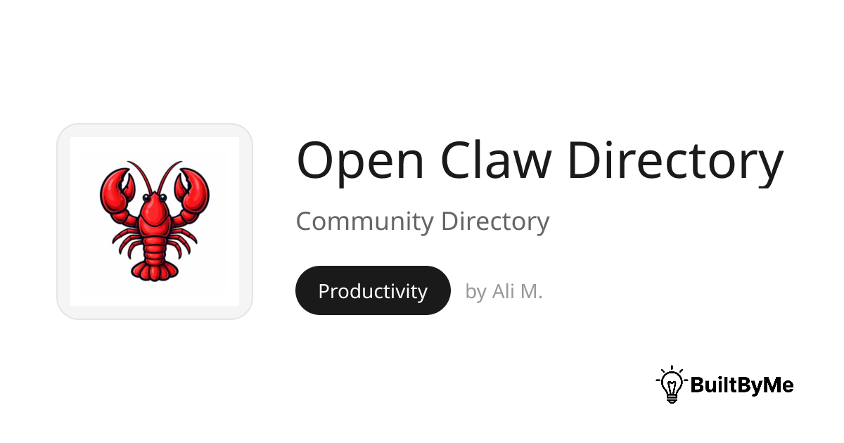 Open Claw Directory - Community Directory | BuiltByMe