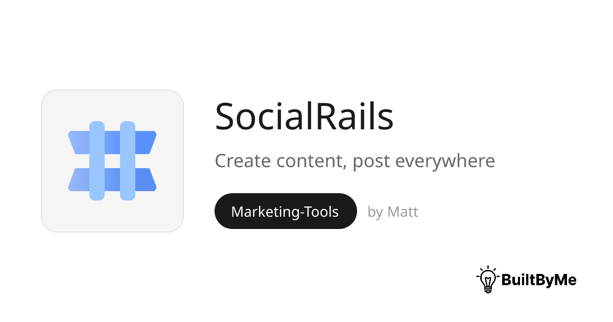 SocialRails - Create content, post everywhere | BuiltByMe