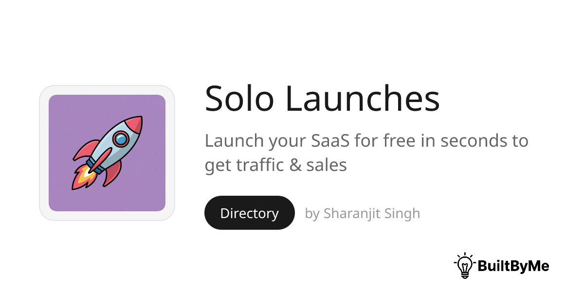 Solo Launches - Launch your SaaS for free in seconds to get traffic ...